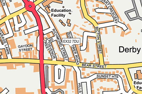 EX32 7DU map - OS OpenMap – Local (Ordnance Survey)