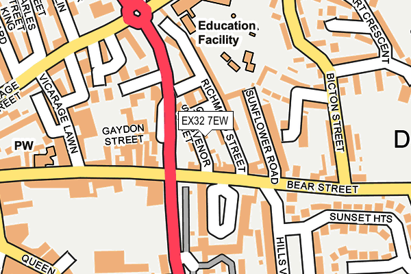 EX32 7EW map - OS OpenMap – Local (Ordnance Survey)
