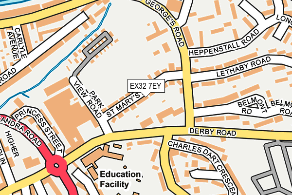 EX32 7EY map - OS OpenMap – Local (Ordnance Survey)
