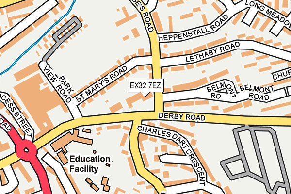 EX32 7EZ map - OS OpenMap – Local (Ordnance Survey)