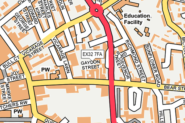 EX32 7FA map - OS OpenMap – Local (Ordnance Survey)
