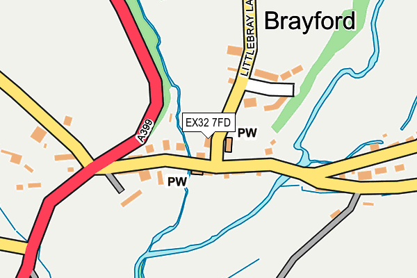 EX32 7FD map - OS OpenMap – Local (Ordnance Survey)