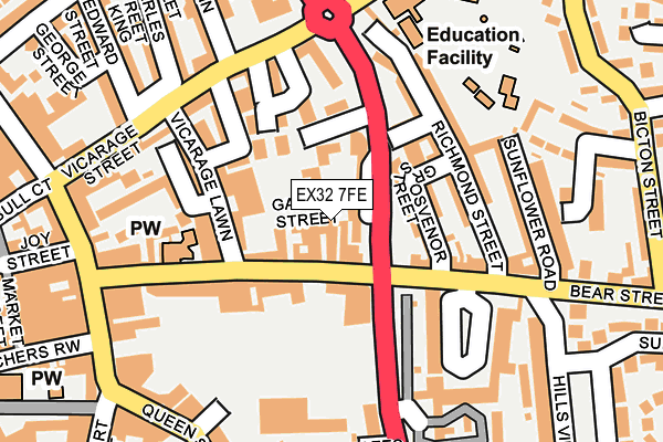 EX32 7FE map - OS OpenMap – Local (Ordnance Survey)