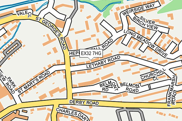 EX32 7HG map - OS OpenMap – Local (Ordnance Survey)