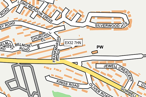 EX32 7HN map - OS OpenMap – Local (Ordnance Survey)