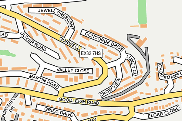 EX32 7HS map - OS OpenMap – Local (Ordnance Survey)