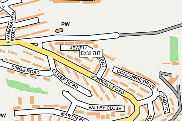 EX32 7HT map - OS OpenMap – Local (Ordnance Survey)