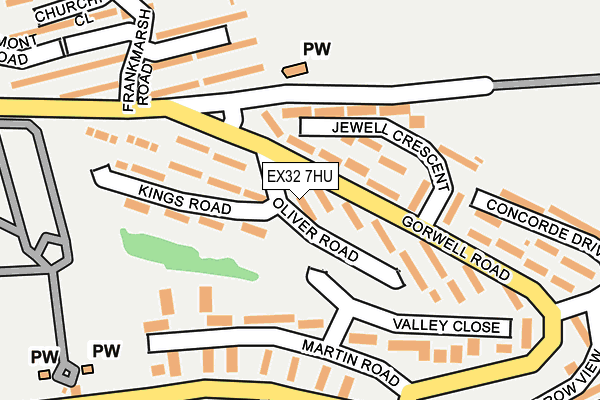 EX32 7HU map - OS OpenMap – Local (Ordnance Survey)