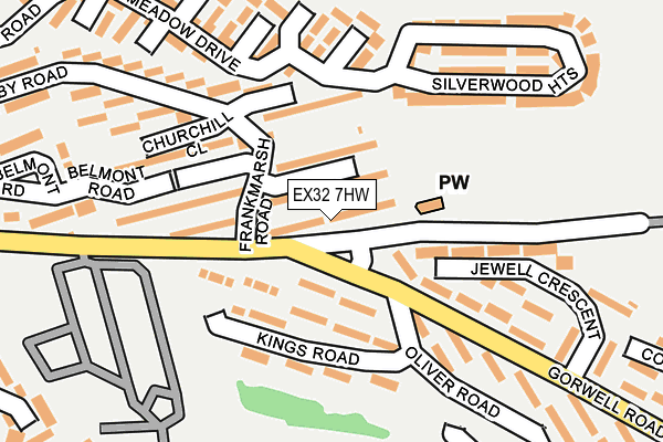 EX32 7HW map - OS OpenMap – Local (Ordnance Survey)