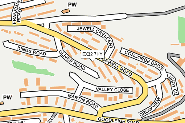 EX32 7HY map - OS OpenMap – Local (Ordnance Survey)