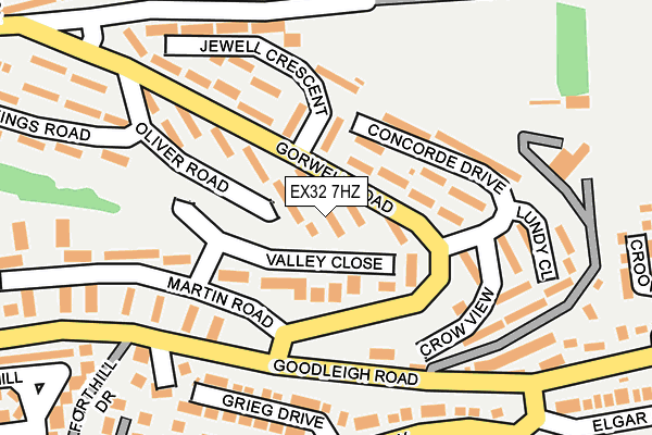 EX32 7HZ map - OS OpenMap – Local (Ordnance Survey)