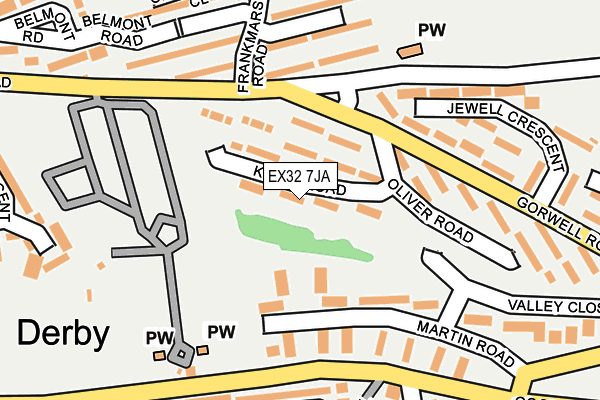EX32 7JA map - OS OpenMap – Local (Ordnance Survey)