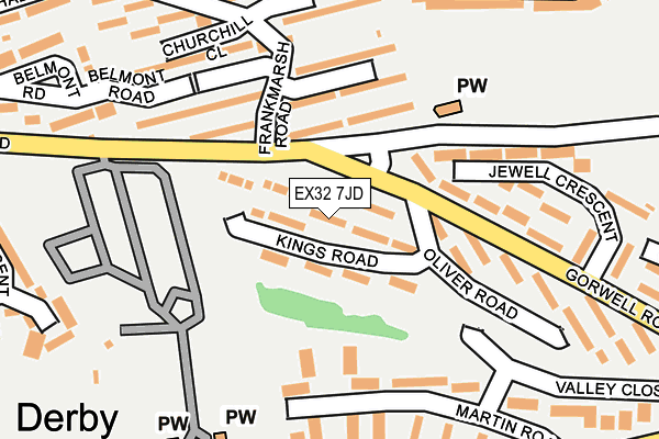 EX32 7JD map - OS OpenMap – Local (Ordnance Survey)