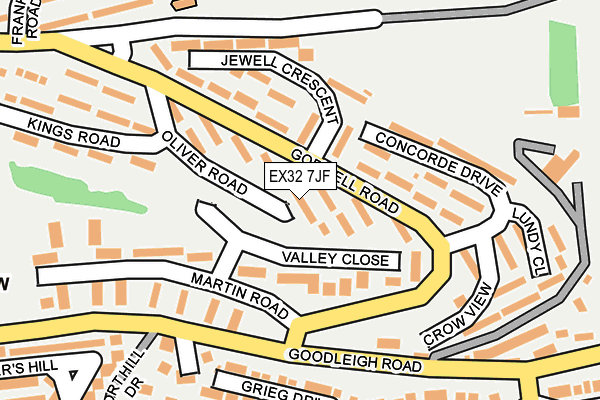 EX32 7JF map - OS OpenMap – Local (Ordnance Survey)