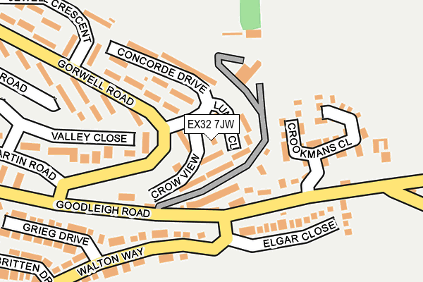 EX32 7JW map - OS OpenMap – Local (Ordnance Survey)