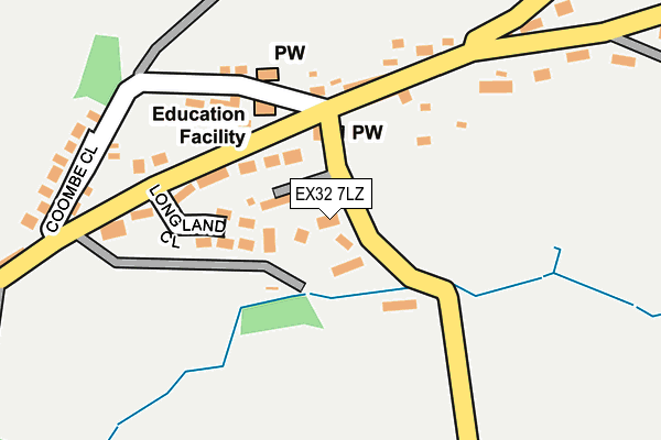 EX32 7LZ map - OS OpenMap – Local (Ordnance Survey)