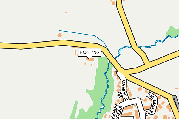 EX32 7NG map - OS OpenMap – Local (Ordnance Survey)