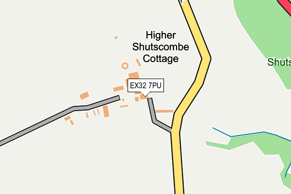 EX32 7PU map - OS OpenMap – Local (Ordnance Survey)