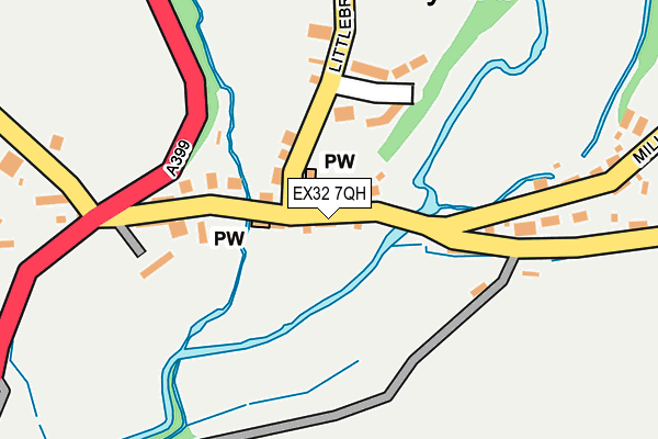 EX32 7QH map - OS OpenMap – Local (Ordnance Survey)