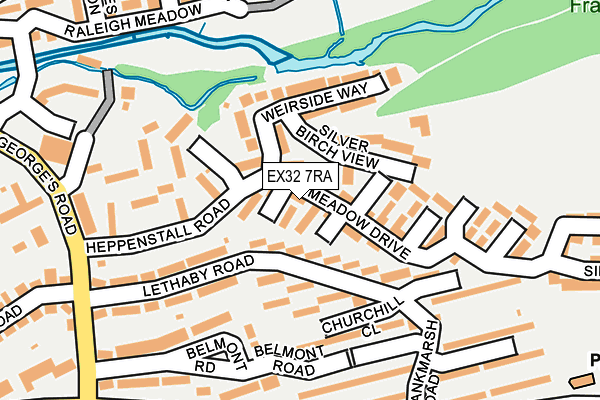 EX32 7RA map - OS OpenMap – Local (Ordnance Survey)