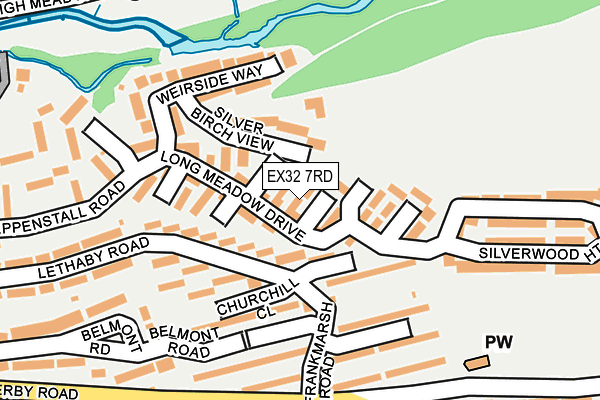 EX32 7RD map - OS OpenMap – Local (Ordnance Survey)