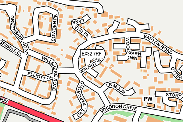 EX32 7RF map - OS OpenMap – Local (Ordnance Survey)