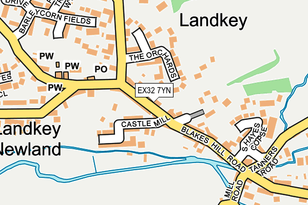 EX32 7YN map - OS OpenMap – Local (Ordnance Survey)