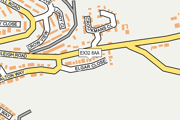 EX32 8AA map - OS OpenMap – Local (Ordnance Survey)