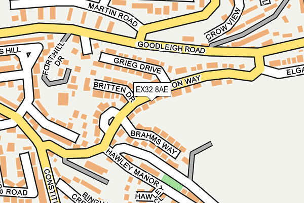 EX32 8AE map - OS OpenMap – Local (Ordnance Survey)