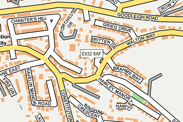EX32 8AF map - OS OpenMap – Local (Ordnance Survey)
