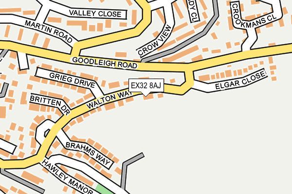 EX32 8AJ map - OS OpenMap – Local (Ordnance Survey)