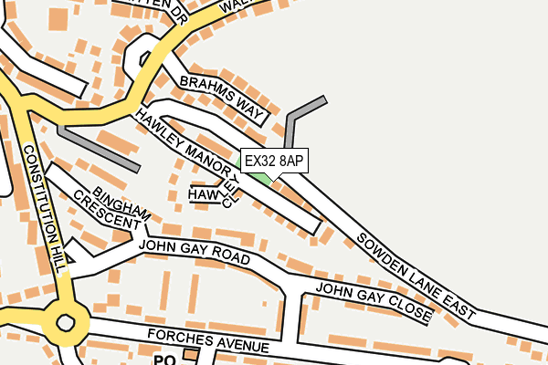 EX32 8AP map - OS OpenMap – Local (Ordnance Survey)