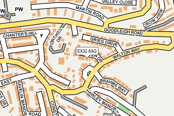 EX32 8AQ map - OS OpenMap – Local (Ordnance Survey)