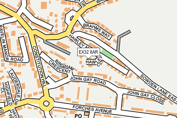 EX32 8AR map - OS OpenMap – Local (Ordnance Survey)