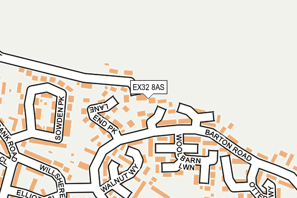 EX32 8AS map - OS OpenMap – Local (Ordnance Survey)