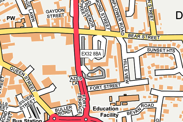 EX32 8BA map - OS OpenMap – Local (Ordnance Survey)