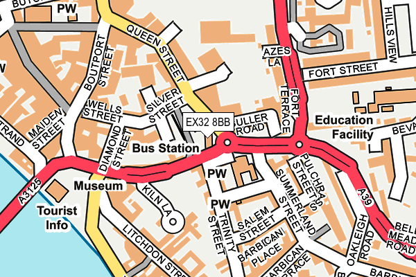 EX32 8BB map - OS OpenMap – Local (Ordnance Survey)