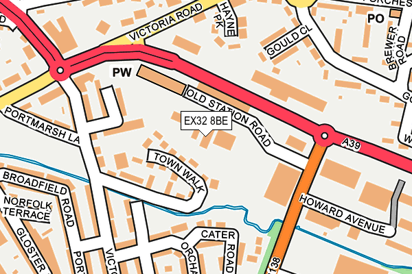 EX32 8BE map - OS OpenMap – Local (Ordnance Survey)