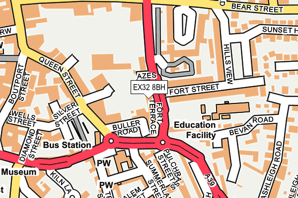 EX32 8BH map - OS OpenMap – Local (Ordnance Survey)