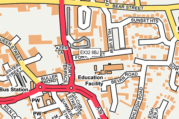 EX32 8BJ map - OS OpenMap – Local (Ordnance Survey)