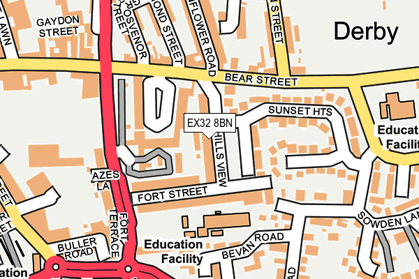 EX32 8BN map - OS OpenMap – Local (Ordnance Survey)