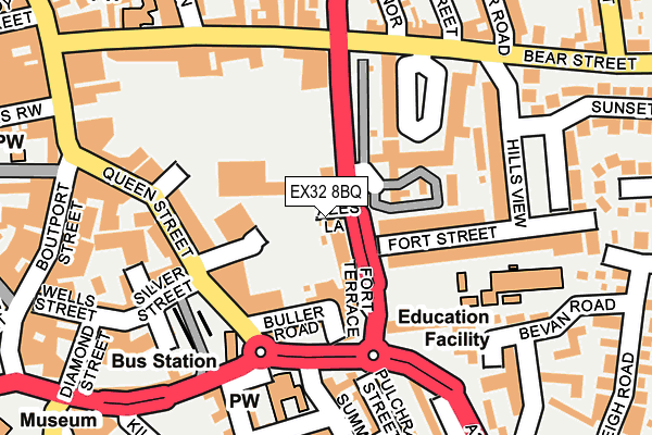EX32 8BQ map - OS OpenMap – Local (Ordnance Survey)