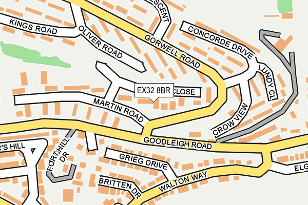 EX32 8BR map - OS OpenMap – Local (Ordnance Survey)