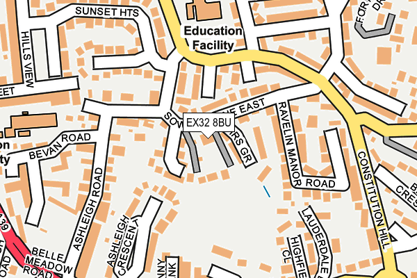 EX32 8BU map - OS OpenMap – Local (Ordnance Survey)