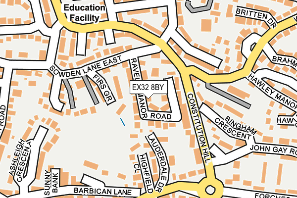 EX32 8BY map - OS OpenMap – Local (Ordnance Survey)