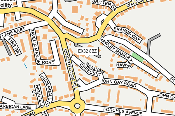 EX32 8BZ map - OS OpenMap – Local (Ordnance Survey)
