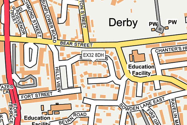 EX32 8DH map - OS OpenMap – Local (Ordnance Survey)