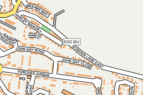EX32 8DJ map - OS OpenMap – Local (Ordnance Survey)