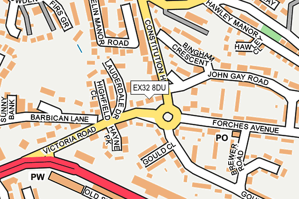 EX32 8DU map - OS OpenMap – Local (Ordnance Survey)