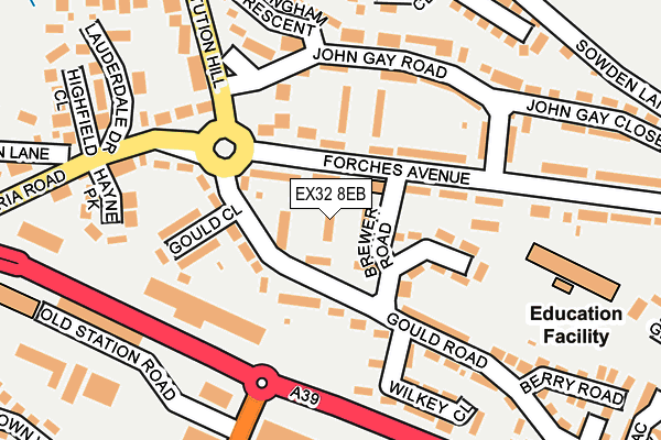EX32 8EB map - OS OpenMap – Local (Ordnance Survey)